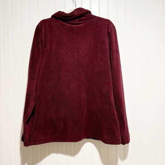 Horny Toad Burgundy Fleece Wrapture Jacket Size Large - Picture 8 of 9